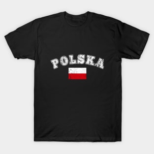 Polska Design With Poland Flag For Polish Pride T-Shirt